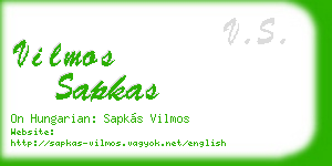 vilmos sapkas business card